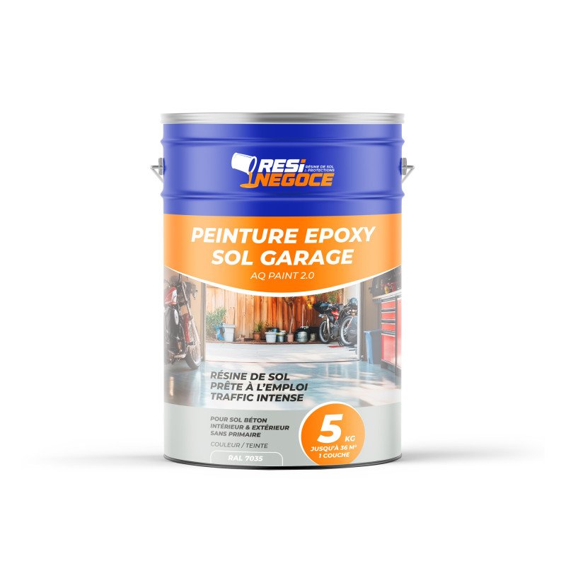 AQ Paint 2.0 - Résine pour sol béton Peinture  Résine Époxy Bi composante Sol Intérieur & Extérieur Résine Sol Garage atelier